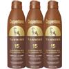 Coppertone Tanning Sunscreen Spray, SPF 15 Broad Spectrum Tanning Sunscreen, Water Resistant Sunscreen, 5,5 Oz, confezione da 3