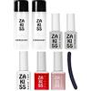 Esthetica ZAKISS Il miglior KIT SEMIPERMANENTE Completo per UNGHIE SMALTO GEL POLISH BASE & TOP + ULTRABOND + SOAK OFF REMOVER + CLEANSER SGRASSANTE + NAIL PREP + Smalto Rosso + Nude + Lima