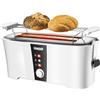 Unold 38020 Tostapane con fessura lunga, design doppio per 4 fette, 1.350 W, struttura ad isolamento del calore, 1350 watt, colore bianco