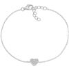 Amen Bracciale Cuore in Argento con zirconi, Zirconia cubica Argento