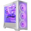 MODECOM Volcano Expanse T Apex ARGB, bianco, case per PC di tipo Midi Tower, ATX, pannello laterale in vetro, 4 ventole ARGB, filtro antipolvere, gestione dei cavi