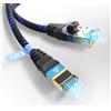 Ultra HDTV Cavo di rete Ultra HDTV CAT 8.1 - 25 metri, cavo LAN da 40 Gbps, cavo patch Gigabit RJ45 Ethernet, resistente agli urti, rivestito in nylon con capacità di 40.000 Mbit