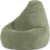 Icon Beanbags icon poltrona a sacco Bean Bag Fluffy Dalton per bambini, Verde salvia, Velluto a coste, Borsa a sacco per bambini, Grande, Borsa a sacco per bambini con imbottitura - Germany