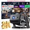 Insta24 Proiettore Smart Android 14 4K 8K LCD, 1000 lumen ANSI, autofocus, Wi-Fi 6, Bluetooth, HDMI, USB, per home cinema, proiezione a soffitto o da tavolo. Include anche uno schermo