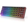 Lustrens Tastiera da gaming meccanica GK61, formato 60%, con 61 tasti RGB programmabili con illuminazione a LED e effetto arcobaleno, connessione USB, compatibile con Mac e Windows