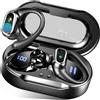 Rolosar Cuffie Bluetooth 2026 con microfono ENC, cancellazione del rumore, grado di protezione IP7 (resistenti all'acqua), display LED, ideali per lavoro e studio