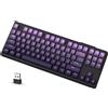 ATTACK SHARK Tastiera da gaming a membrana wireless X M87, 80%, connessione dual-mode, colore viola "uva"