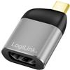 LogiLink Adattatore USB 3.2 Gen2 Ultra HD 8K, USB Type-C (maschio) a DisplayPort (femmina), colore: Nero/Grigio