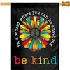Siiuuol In A World Where You Can Be Anything Be Kind Garden Flag 28 X 40 Inch Peace Outdoor Floral Mini Yard Flag House Flags Double-Sided Farmhouse Sign For Home Garden Decoration