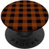 Grids & Checkerboard Pattern Gifts Motivo scozzese arancione bruciato nero di bufalo di Halloween PopSockets PopGrip Adesivo