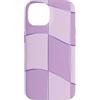 Lavender & Purple Style Gifts Custodia per iPhone 14 Motivo a scacchi ondulati lilla griglia contorno viola