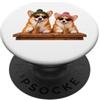 Dog with sunglasses graphics Divertente Corgi con occhiali da sole Bere Cane Mamma e Papà PopSockets PopGrip Adesivo