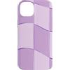 Lavender & Purple Style Gifts Custodia per iPhone 14 Plus Motivo a scacchi ondulati lilla griglia contorno viola