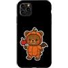 bear pumpkin costume candy apple hallowe Custodia per iPhone 11 Pro Max Costume da zucca orso con mela caramella