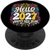Hello 2027 Happy New Year aPPAREL Ciao 2027 Felice Anno Nuovo PopSockets PopGrip Adesivo
