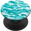 Colorful Camouflage & Swirl Camo Hunting Turchese Aqua White Camo Pattern Brushstroke Camouflage PopSockets PopGrip Adesivo