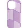 Lavender & Purple Style Gifts Custodia per iPhone 14 Pro Motivo a scacchi ondulati lilla griglia contorno viola