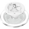 Delta12Designs Leonardo da Vinci Chitarrista Vitruviano che fa il mulino a vento PopSockets PopGrip per MagSafe