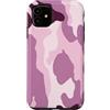 Colorful Camouflage & Swirl Camo Hunting Custodia per iPhone 11 Rosa Rosa Prugna Mauve Camo Modello Camouflage Verticale