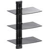 Maclean MC-664 Supporto DVD da Parete Tripla Mensola in Vetro Scaffale da Muro Console PS3 PS4 Xbox