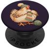 Chicken Coop Humor Carino pollo che lavora a maglia con il filato per i guardiani del pollo PopSockets PopGrip Adesivo