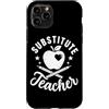 Bellquill Substitute Teacher Designs Custodia per iPhone 11 Pro Substitute Teacher Apple Heart Crossed Pencil Badge