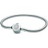 PANDORA Signature - Bracciale O coronata scintillante, con maglia snake, in argento sterling, con pietre di zirconia cubica incolori