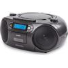 Aiwa RC-250BK Black Stereo Portatile Radio FM Cassetta CD MP3 USB Bluetooth Aux