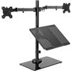 VIVO STAND-V003FGL - Supporto da scrivania con base in vetro, per monitor fino a 32 e laptop da 17, colore: nero