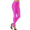 Smiffys Leggings Spandex Disco anni '80, rosa fluo