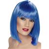 SMIFFYS Parrucca seducente, blu, corta, scalata con frangetta Halloween