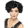 SMIFFYS Parrucca caschetto riccio Charleston anni '20, nero, corta Halloween
