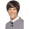Smiffys Parrucca da uomo stile anni '60, castana, corta Halloween