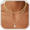 RUEYKEY Collana Argento 925 Donna Oro Punto Luce Ciondolo Set Collana Donna | 18K Dorata Collane, Impilabile Regolabile Gioielli Waterproof, Ciondolo Croce Trifoglio Infinito E Zirconi Elegante Collane
