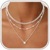 RUEYKEY Collana Argento 925 Donna Oro Punto Luce Ciondolo Set Collana Donna | 18K Dorata Collane, Impilabile Regolabile Gioielli Waterproof, Ciondolo Croce Trifoglio Infinito E Zirconi Elegante Collane