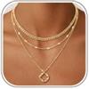 RUEYKEY Collana Argento 925 Donna Oro Punto Luce Ciondolo Set Collana Donna | 18K Dorata Collane, Impilabile Regolabile Gioielli Waterproof, Ciondolo Croce Trifoglio Infinito E Zirconi Elegante Collane
