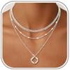 RUEYKEY Collana Argento 925 Donna Oro Punto Luce Ciondolo Set Collana Donna | 18K Dorata Collane, Impilabile Regolabile Gioielli Waterproof, Ciondolo Croce Trifoglio Infinito E Zirconi Elegante Collane