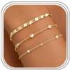 RUEYKEY Bracciale Donna Argento 925 Placcati Oro 14K Bracciali Set Zircone | Tennis Quadrifoglio Cuore Gioielli Oro Argento Bigiotteria Portafortuna Braccialetto Dorato Braccialetti Regalo Donna Ragazza