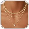 RUEYKEY Collana Argento 925 Donna Oro Punto Luce Ciondolo Set Collana Donna | 18K Dorata Collane, Impilabile Regolabile Gioielli Waterproof, Ciondolo Croce Trifoglio Infinito E Zirconi Elegante Collane