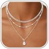 RUEYKEY Collana Argento 925 Donna Oro Punto Luce Ciondolo Set Collana Donna | 18K Dorata Collane, Impilabile Regolabile Gioielli Waterproof, Ciondolo Croce Trifoglio Infinito E Zirconi Elegante Collane