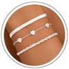 RUEYKEY Bracciale Donna Argento 925 Placcati Oro 14K Bracciali Set Zircone | Tennis Quadrifoglio Cuore Gioielli Oro Argento Bigiotteria Portafortuna Braccialetto Dorato Braccialetti Regalo Donna Ragazza