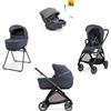 Inglesina Electa system quattro - rooftop blue con telaio iron e seggiolino auto darwin infant recline evo - inglesina