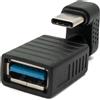 SYSTEM-S USB 3.1 U Adattatore a 180° da spina di tipo C a presa 3.0 di tipo A cavo nero