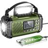 VIKERI Radio di emergenza Vikeri con manovella e energia solare, capacità 12000mAh, compatibile con le bande AM/FM/SW