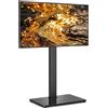 Lustrens Supporto TV con staffa per televisori da 32-65 pollici, elegante, regolabile in altezza, girevole e con base in vetro