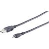 Lustrens Cavo adattatore USB-A a Micro-B, versione 2.0, nero, 0,5 metri - Adatto per hard disk esterni e notebook