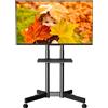 Lustrens Supporto mobile per TV con ruote, adatto per schermi LCD, LED e OLED da 32 a 85 pollici, con capacità massima di 55 kg. Include un cassetto e supporta standard VESA fino a 600x400 mm