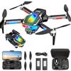 Ambesty Drone Pieghevole con Telecamera 4K, Brushless Motore Droni con 2 Telecamere, Quadcopter RC FPV WiFi Fotocamera Evitamento Attivo Degli Ostacoli, Altitude Hold, 2 Batterie, per Principianti (Nero)