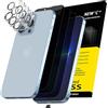 NEW'C Pellicola Vetro Privacy per iPhone 13 Pro + Protezione Fotocamera | Set da 6, 3x Vetri Temperati + 3x Protezioni Fotocamera, Nero, Vetro Privacy, Durezza 9H, Privacy 28°