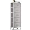 Coleshome Alta Cassettiera Camera da Letto, con 5 Cassetti in Tessuto | Cassettiera Piccola, Piano in Legno, Adatto per camere da letto e ingressi, Grigio Chiaro, 40 x 30 x 120 cm